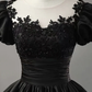 BlackA-Line Appliques Formal Party Dress Ball Gown with Beading MD7175