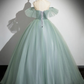Cute Tulle Lace A-Line Off Shoulder Evening Gown Formal Party Dress MD7194