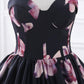 Black sweetheart neck satin long prom dress, black evening dress M4830